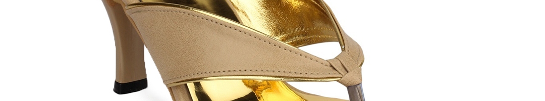Buy Shoetopia Women Beige Solid Sandals - Heels for Women 2043771 | Myntra