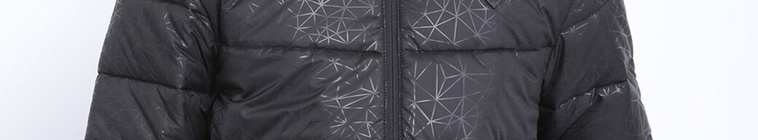 Buy T Base Men Black Geometric Windcheater Puffer Jacket - Jackets for ...