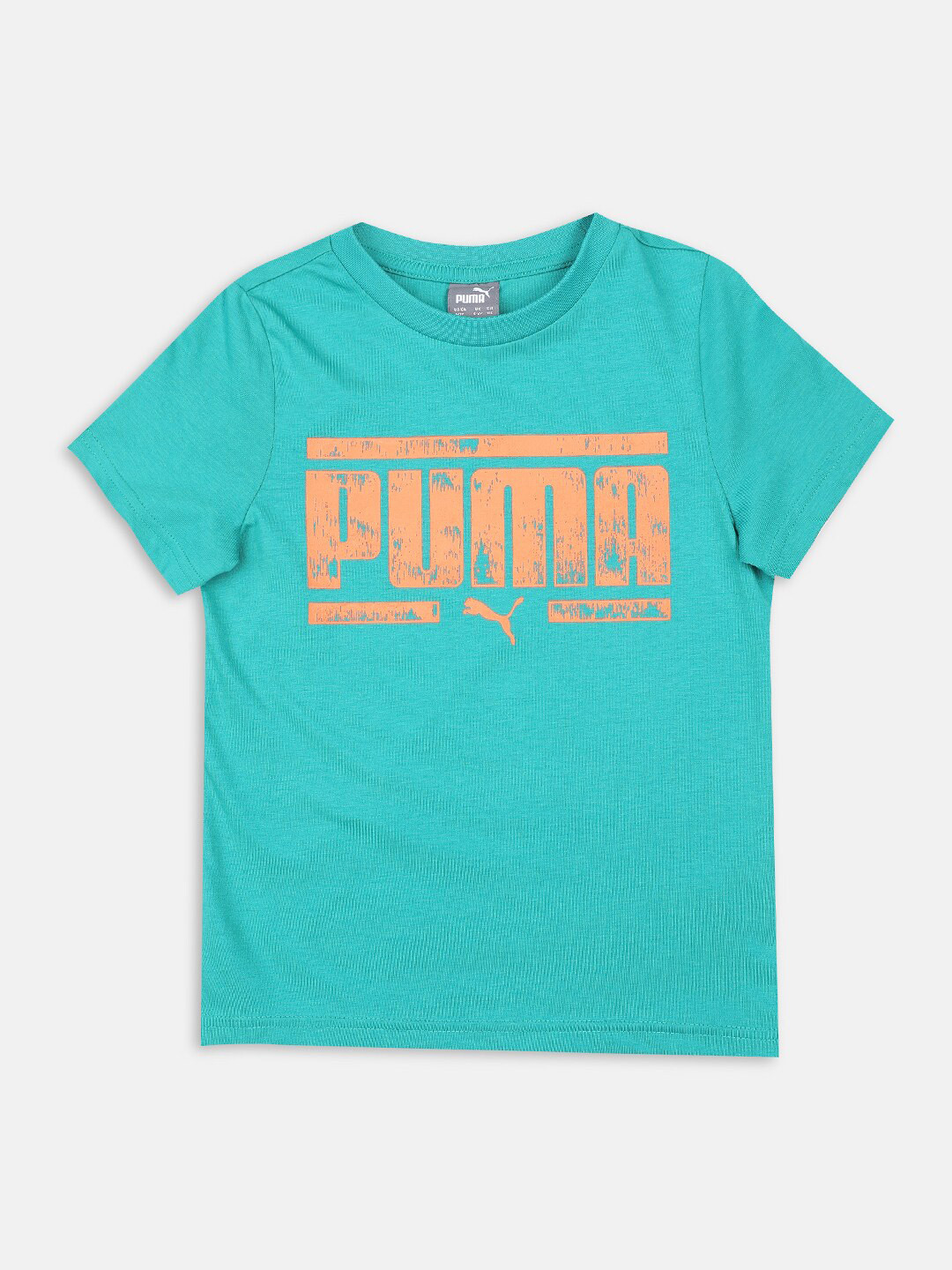 Buy Puma Kids Green Graphic Ll Youth Brand Logo Printed Cotton T Shirt