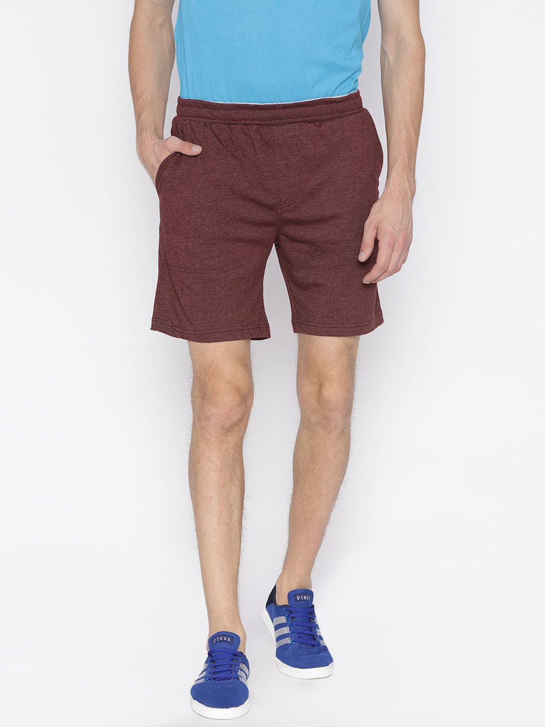 Buy Hanes Men Maroon Solid Regular Fit Sports Shorts Shorts for Men