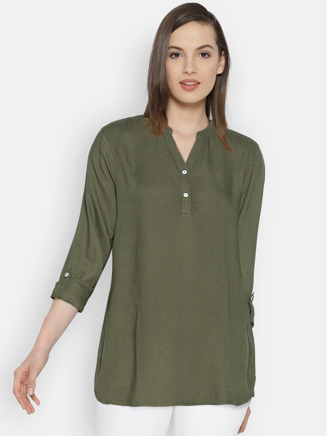 olive green tops womens