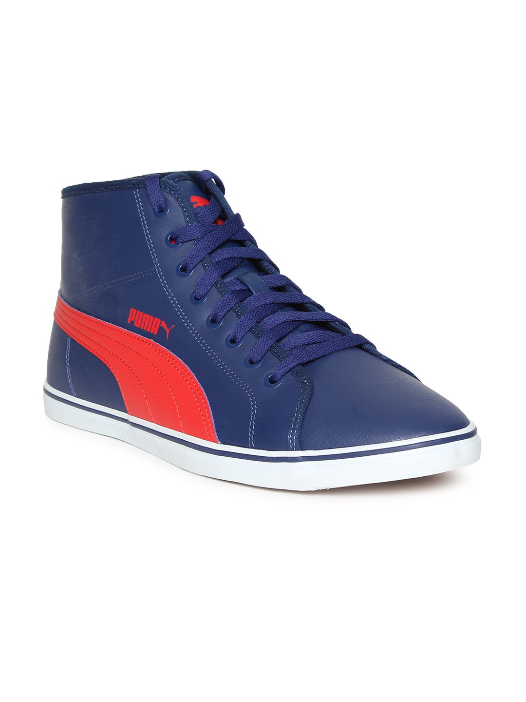 Buy Puma Men Blue Solid Mid Top Sneakers Casual Shoes for Men 2044953 Myntra