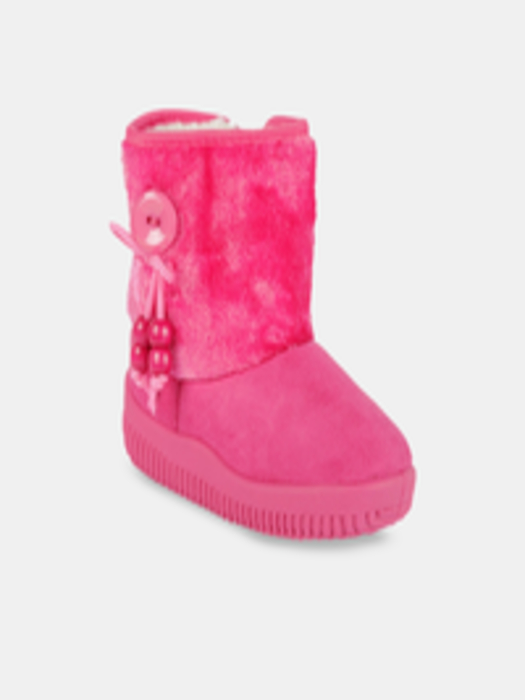 Buy Hopscotch Girls Pink Embellished Textured Regular Snow Boots ...