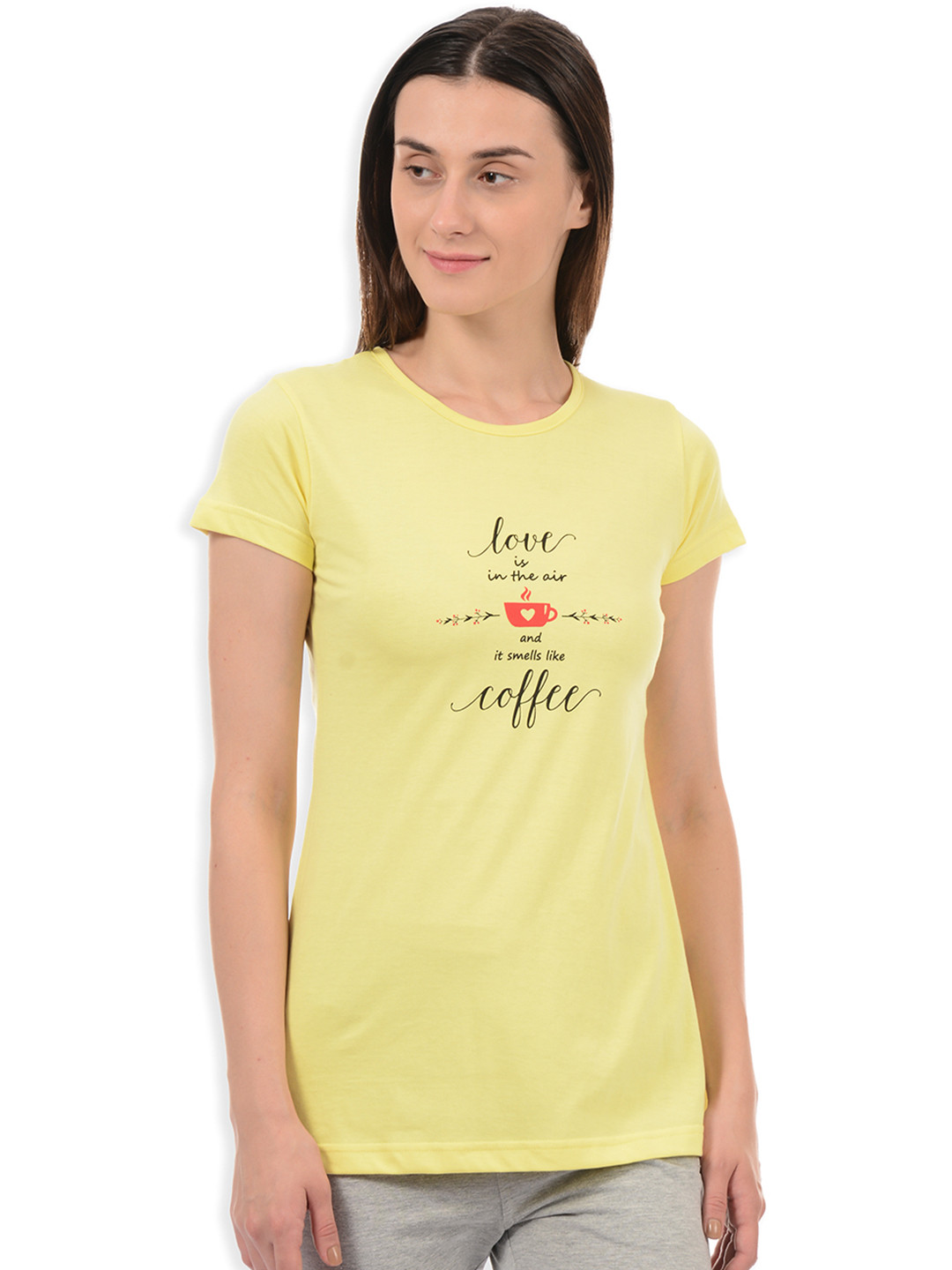 Buy Sweet Dreams Women Yellow Printed Lounge T Shirt - Lounge Tshirts for Women 2045438 | Myntra