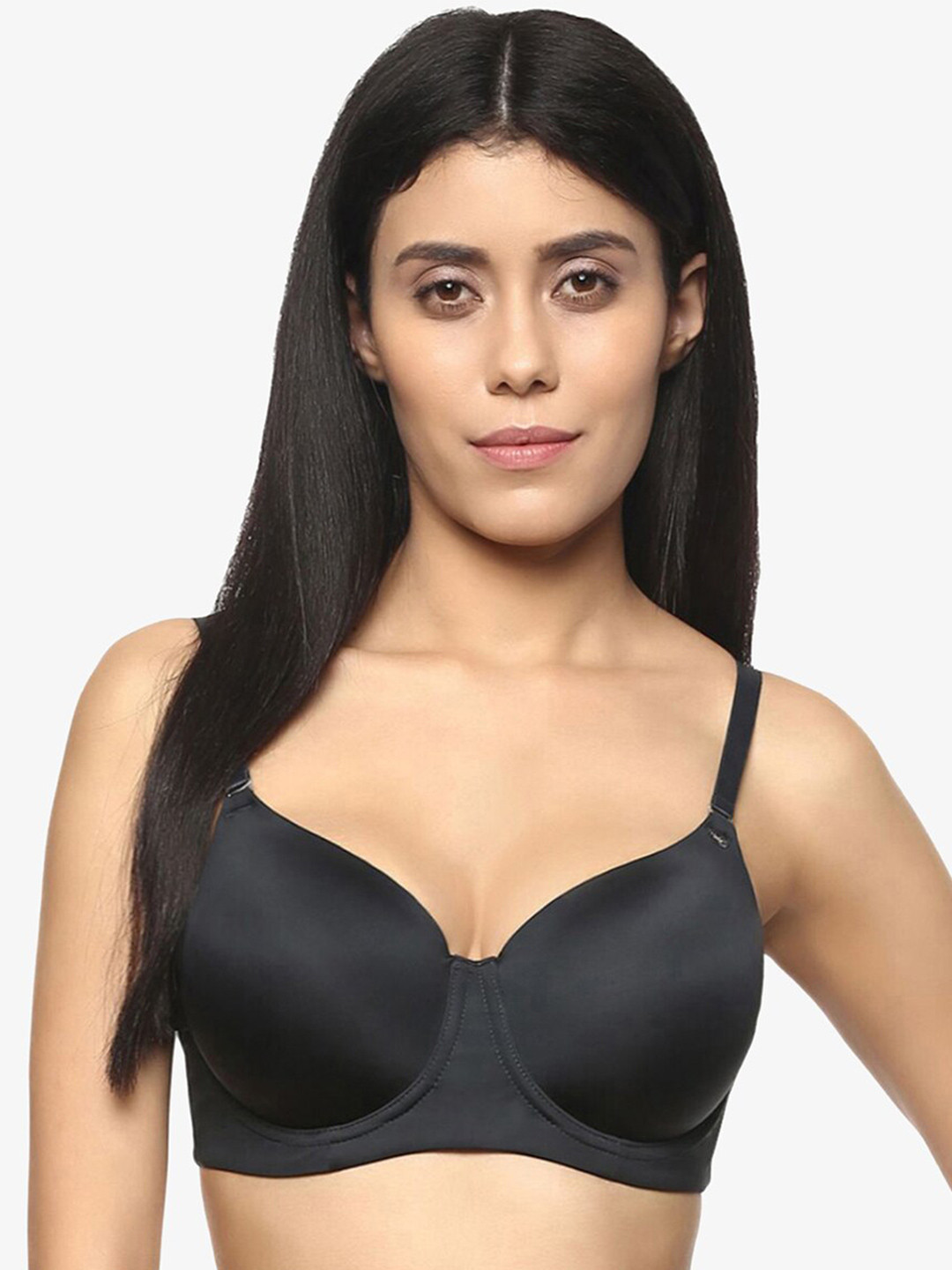 Buy Soie Black Bra Underwired Lightly Padded T Shirt Bra Bra for