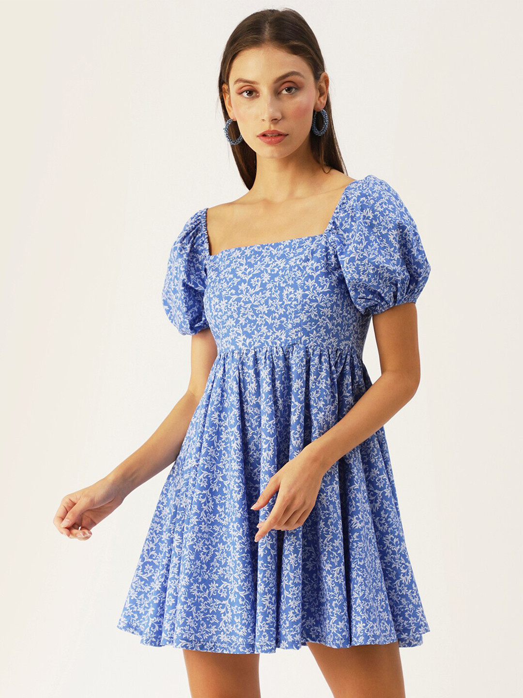 Women Blue Floral Printed Dress