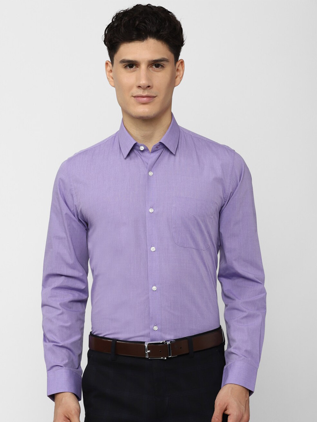 Buy Peter England Men Purple Slim Fit Formal Shirt - Shirts for Men ...