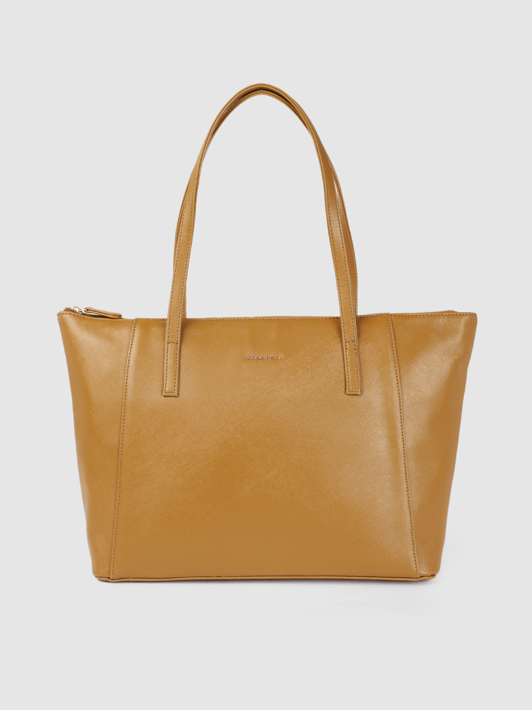 Buy Allen Solly Mustard Yellow Solid Oversized Structured Shoulder Bag
