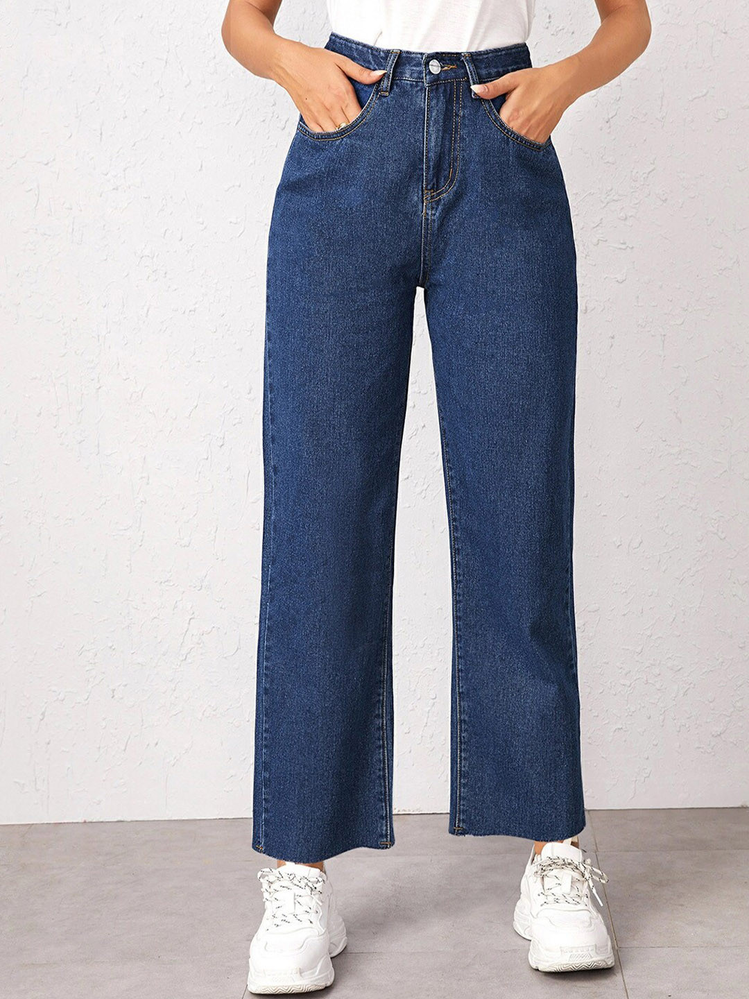 Women's Navy Blue Comfort Slim Fit High-Rise Stretchable Jeans