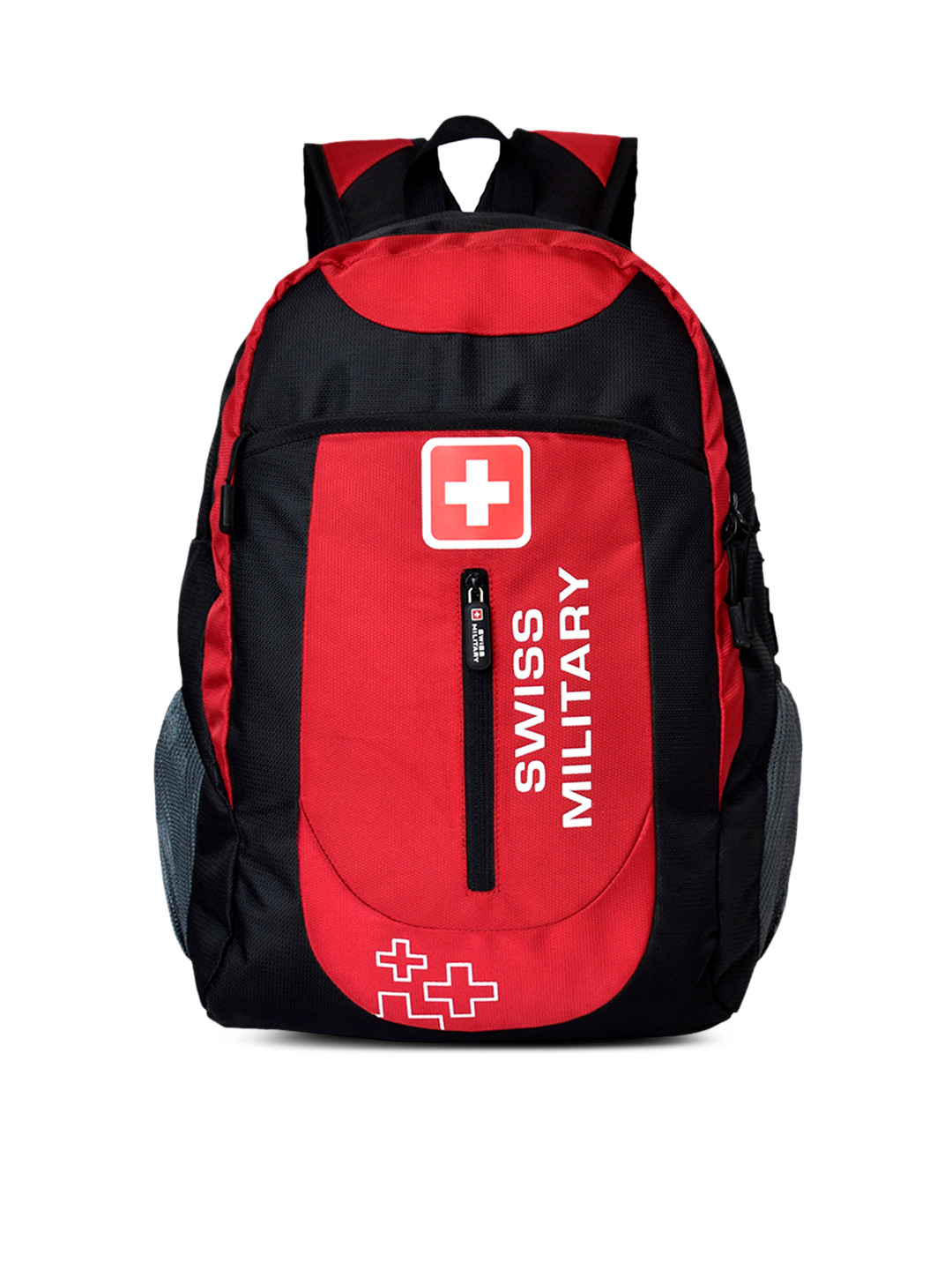 Buy SWISS MILITARY Unisex Red & Black Printed Backpack Backpacks for