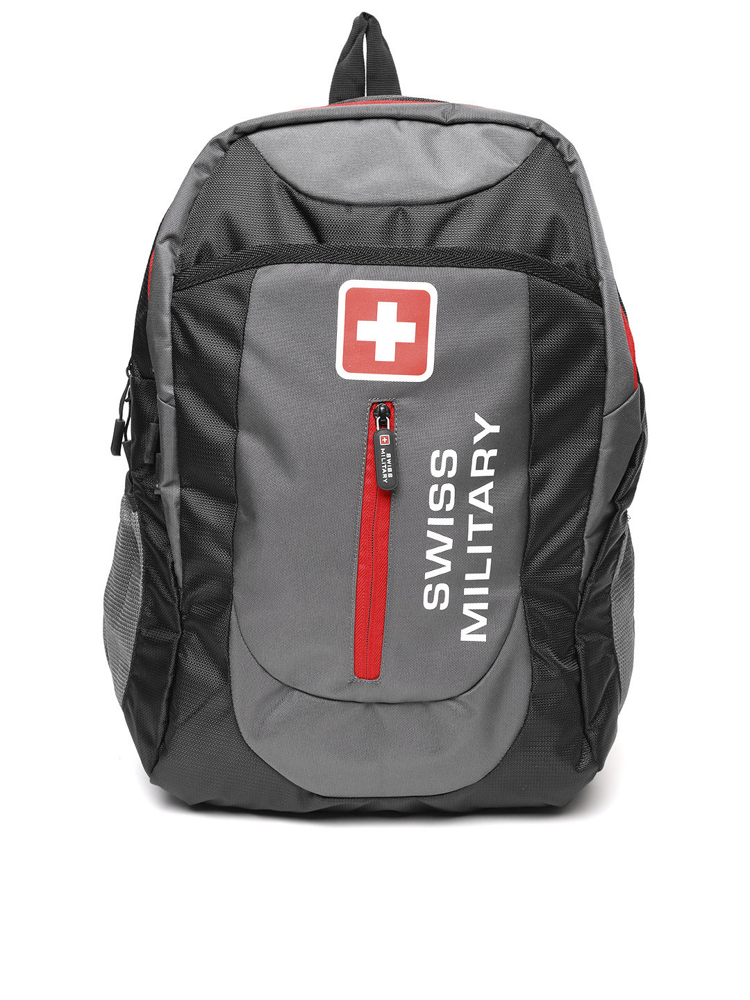 Buy SWISS MILITARY Unisex Black & Grey Brand Logo Print Laptop Backpack