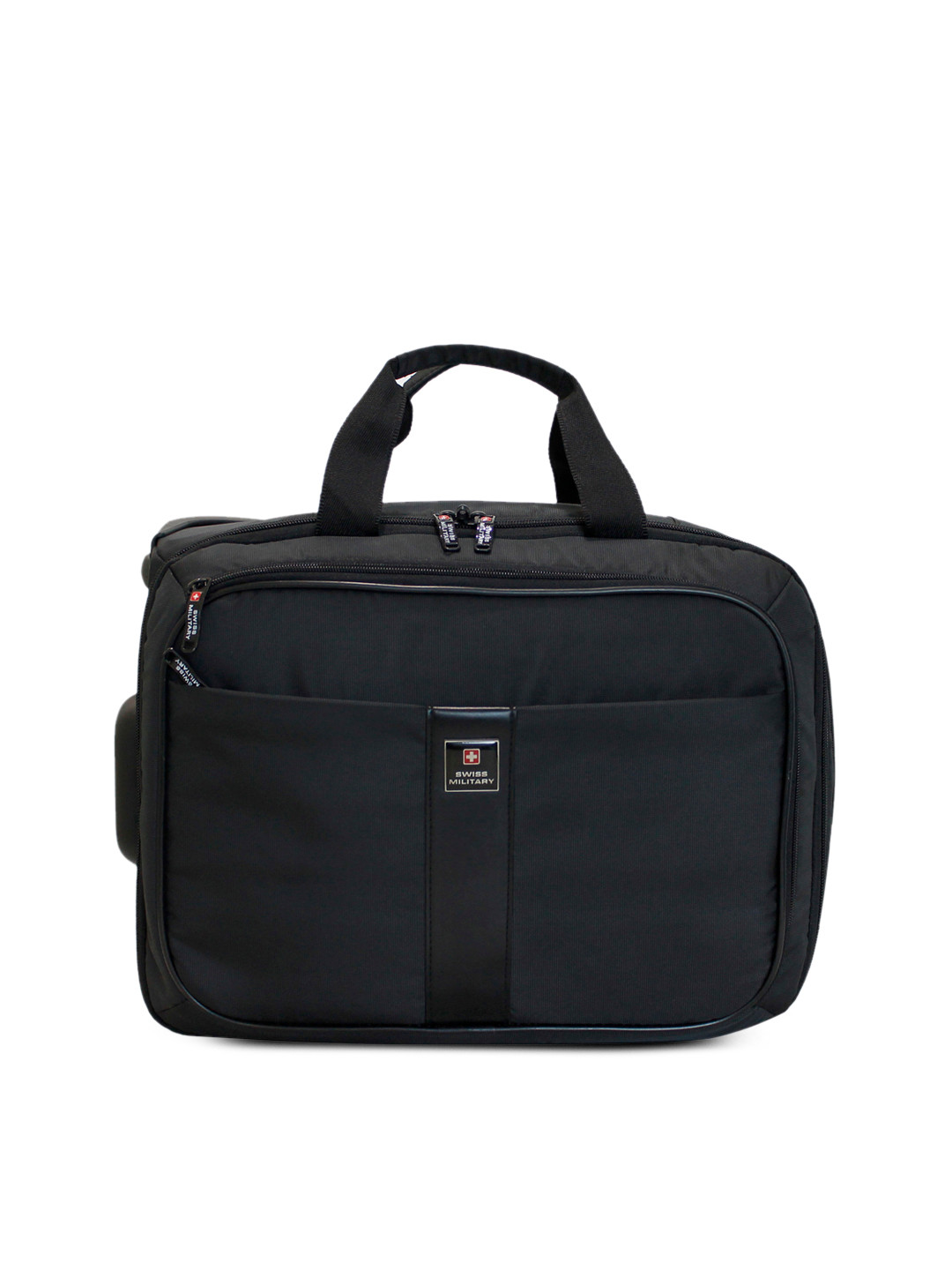 Buy SWISS MILITARY Unisex Black Small Trolley Duffel Bag Trolley Bag