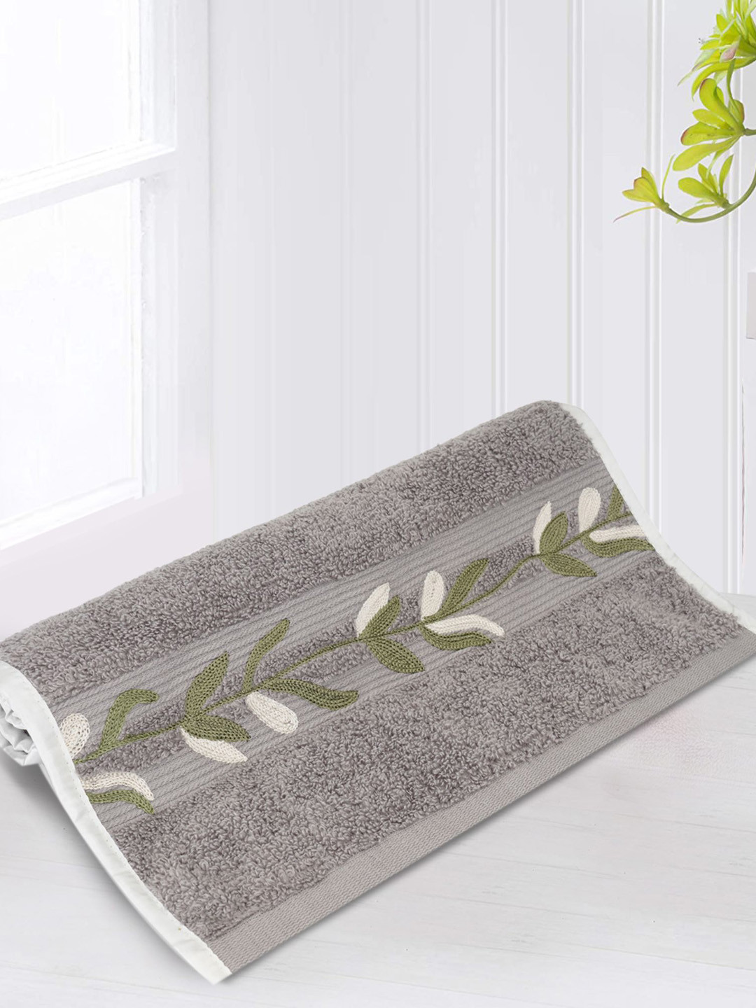 Buy LUSH & BEYOND Grey Printed 500GSM Pure Cotton Hand Towels Hand Towels for Unisex 20472338