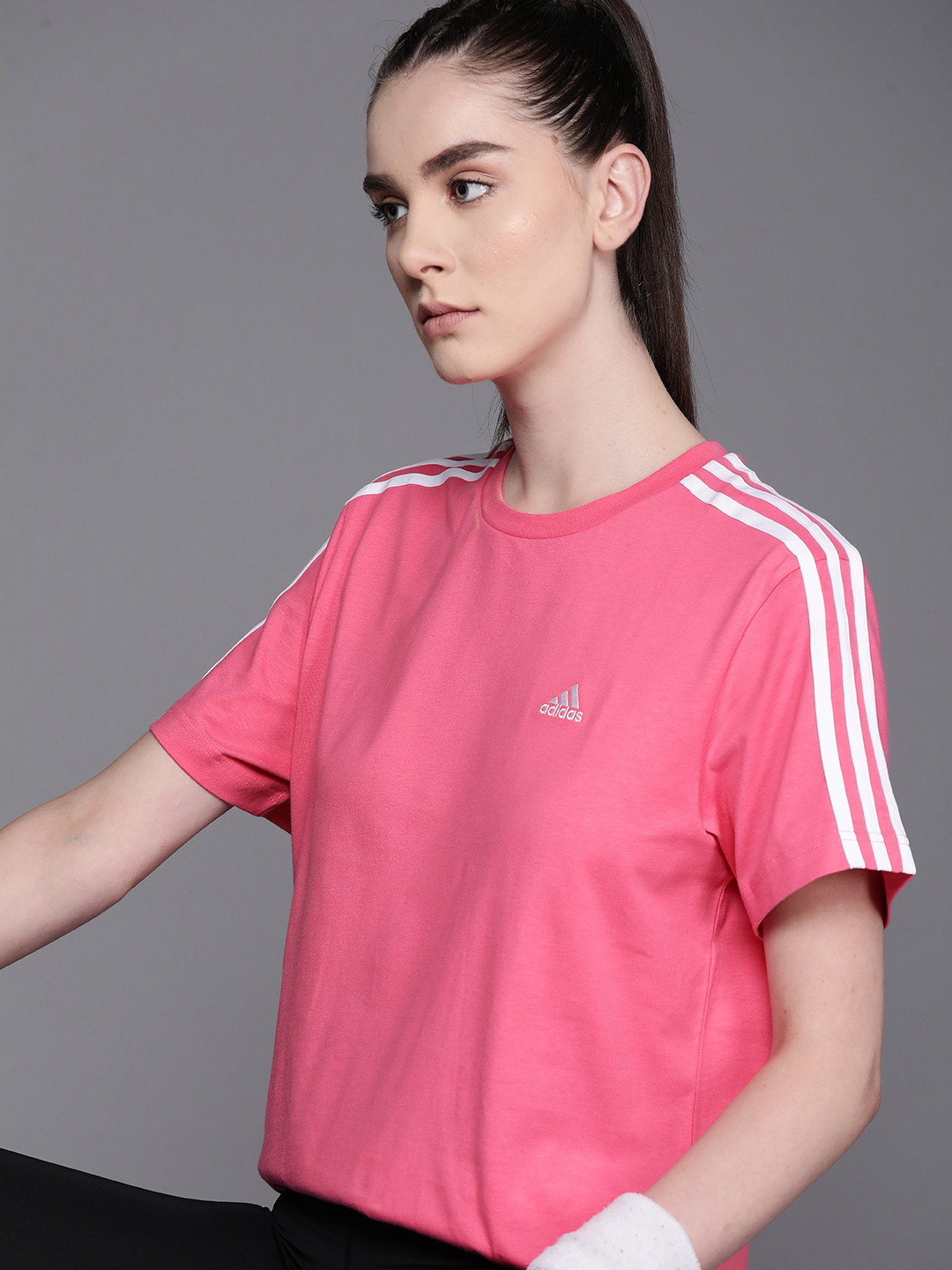 Buy ADIDAS 3S BF Pure Cotton T Shirt Tshirts for Women 20473038 Myntra
