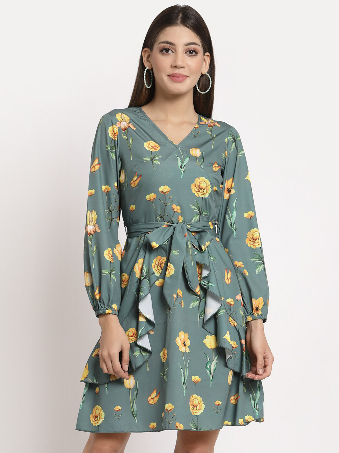 AAYU Women Maxi White & Yellow Dress