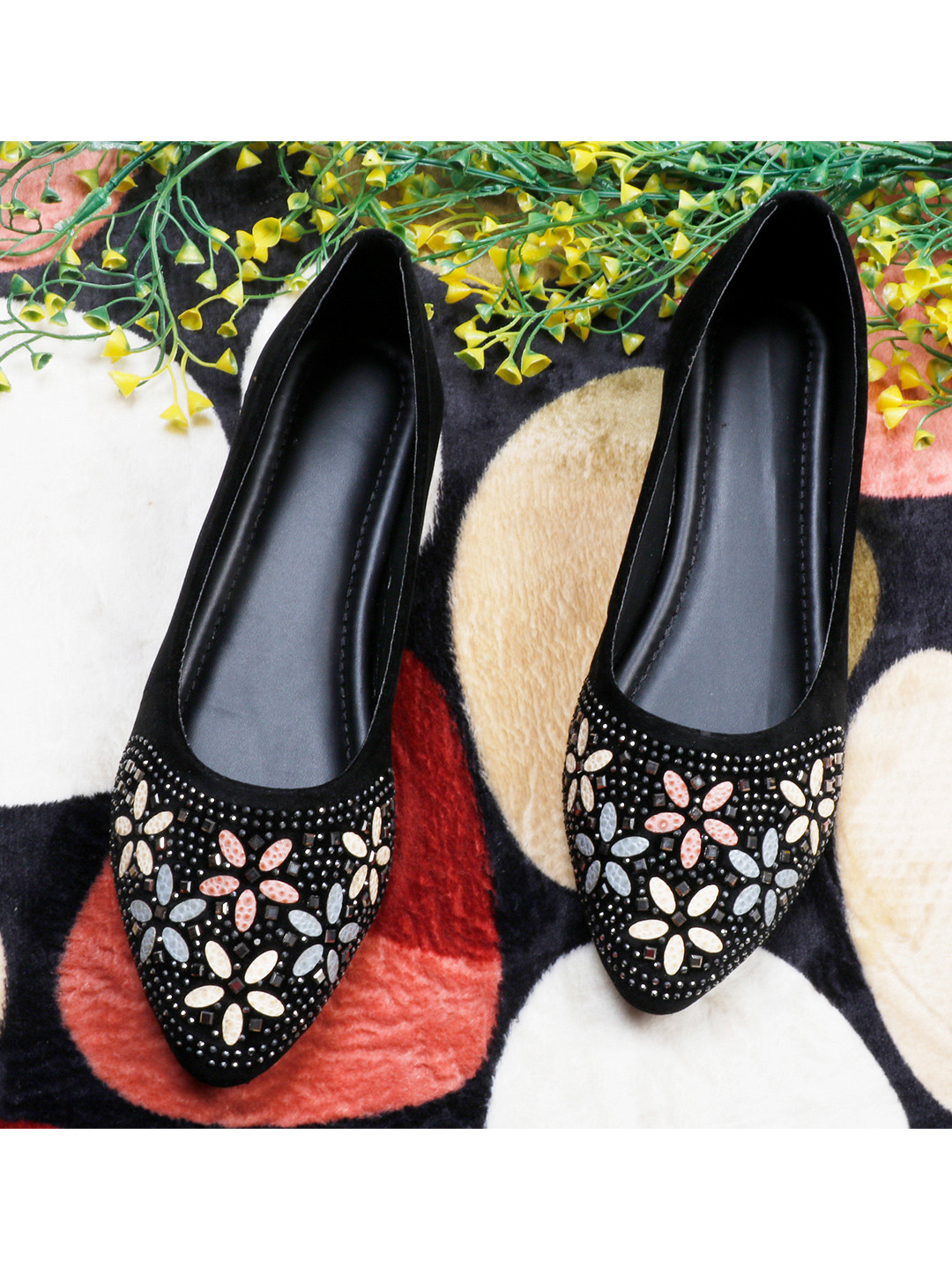 Buy XE Looks Women Black Embellished Ballerinas Flats Flats for Women