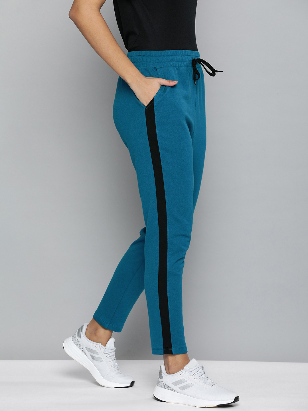 Buy HRX By Hrithik Roshan Women Digi Blue Solid Track Pants Track