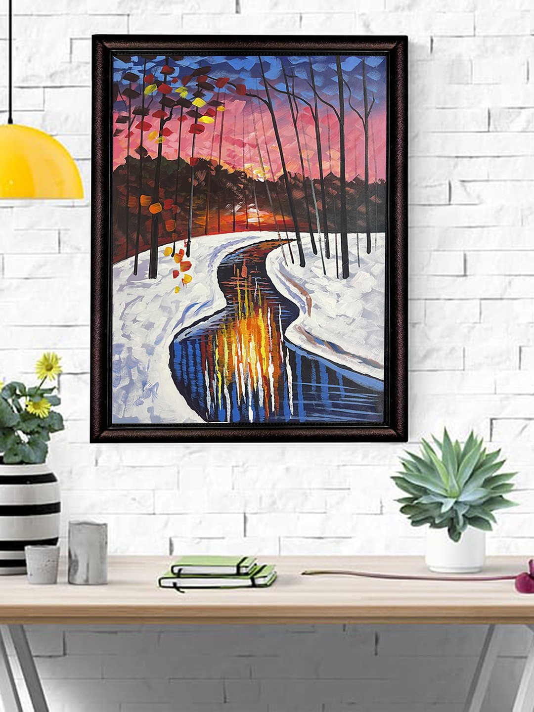 Buy Gallery99 White & Pink Abstract Painting Framed Canvas Wall Art