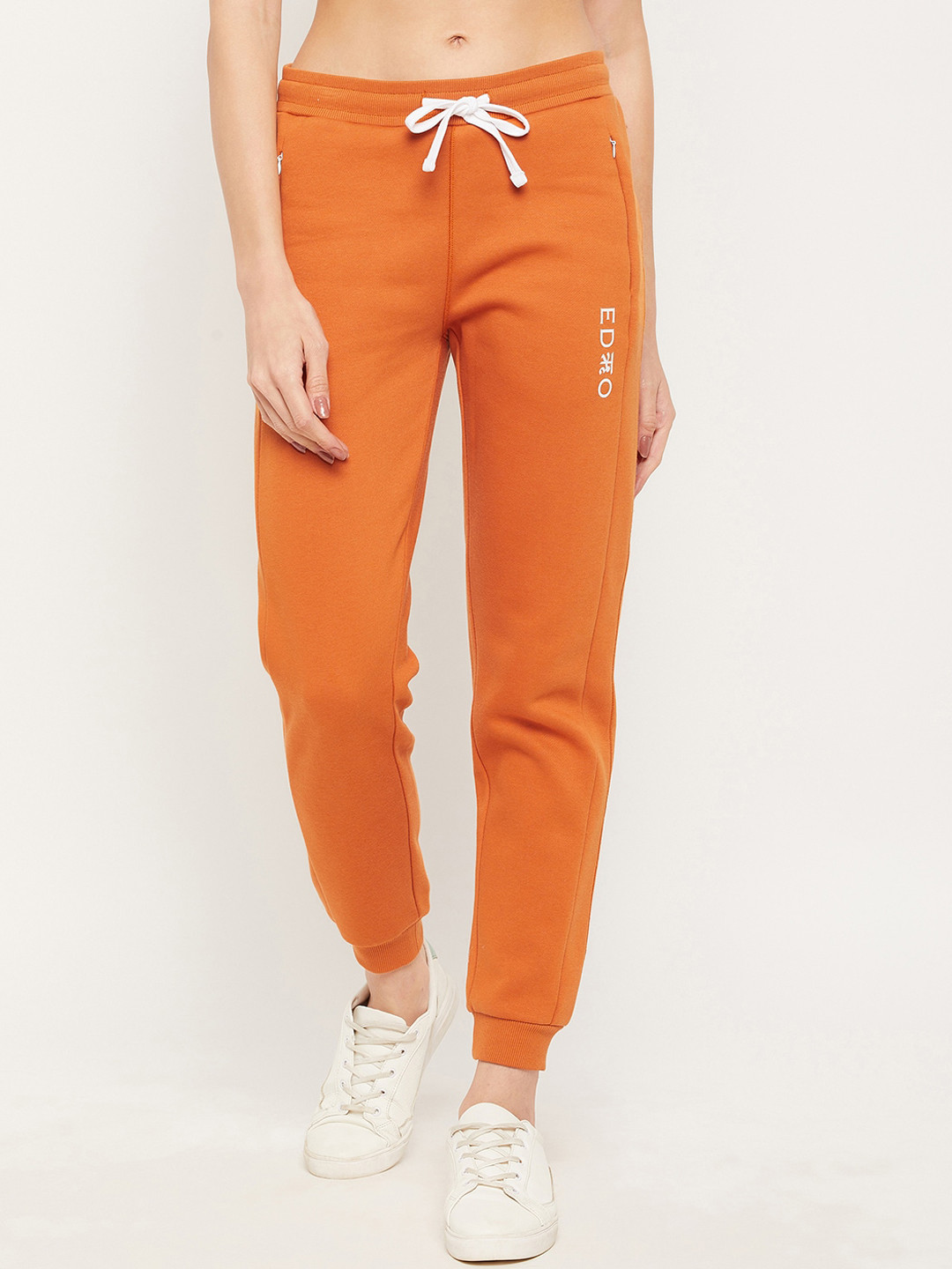 Buy EDRIO Women Orange Solid Joggers Track Pants for Women 20494762