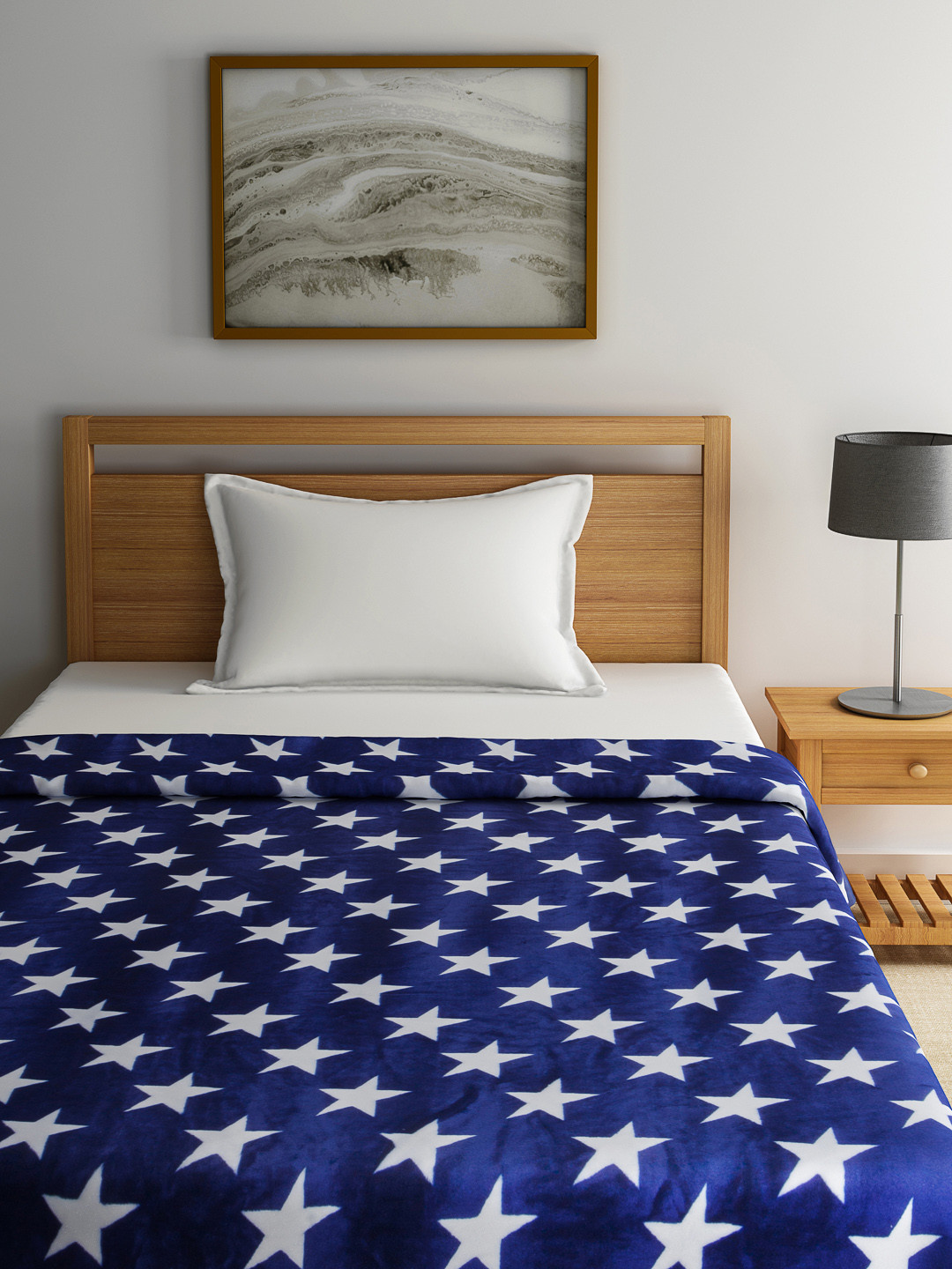 Buy Raymond Home Blue & White Printed Mink Mild Winter Single Blanket Blankets Quilts And