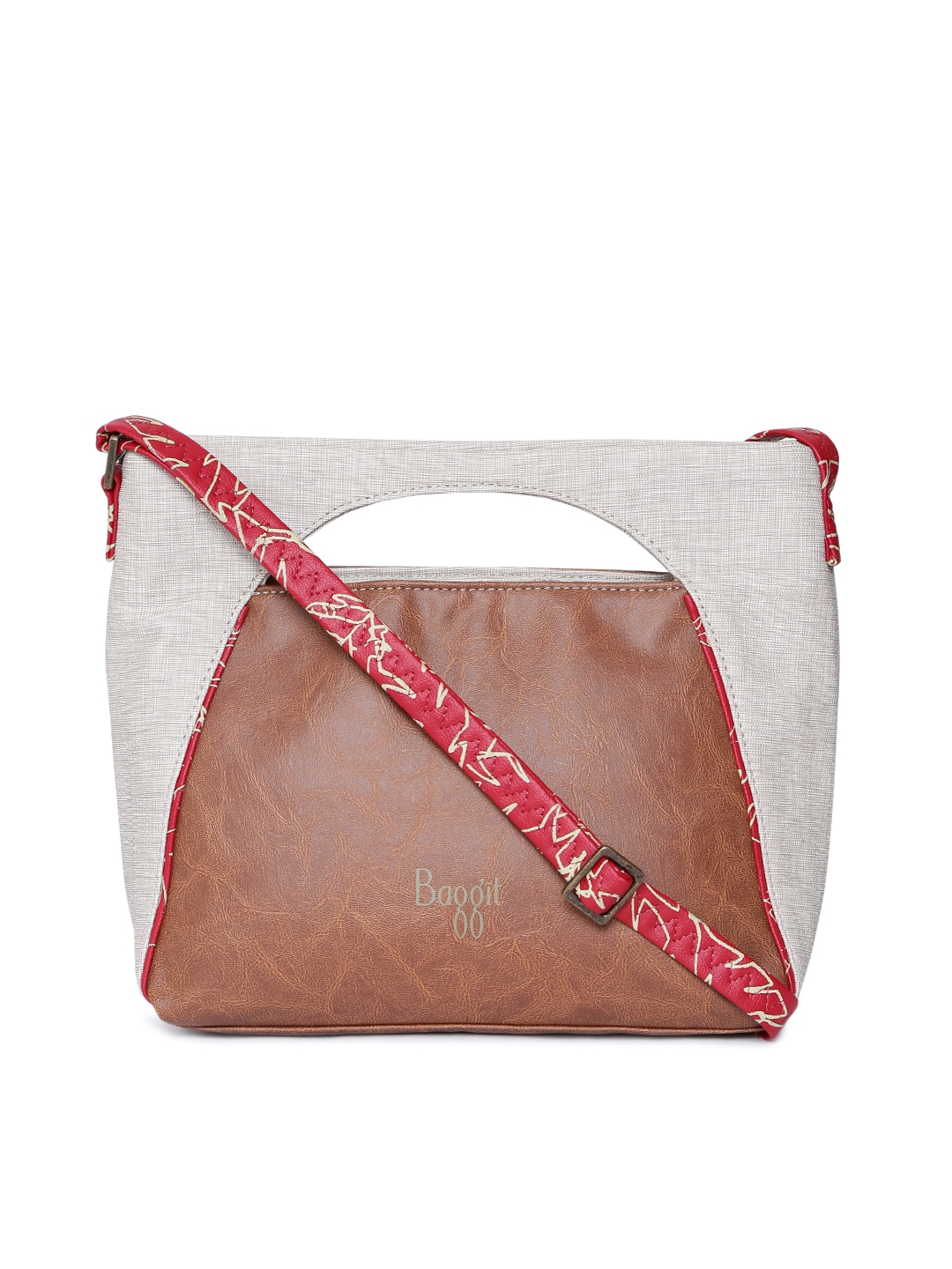 Baggit Brown Off White Colourblocked Sling Bag Handbags For Baggit Brown Off White Colourblocked Sling Bag Handbags For Women 2049570 Myntra