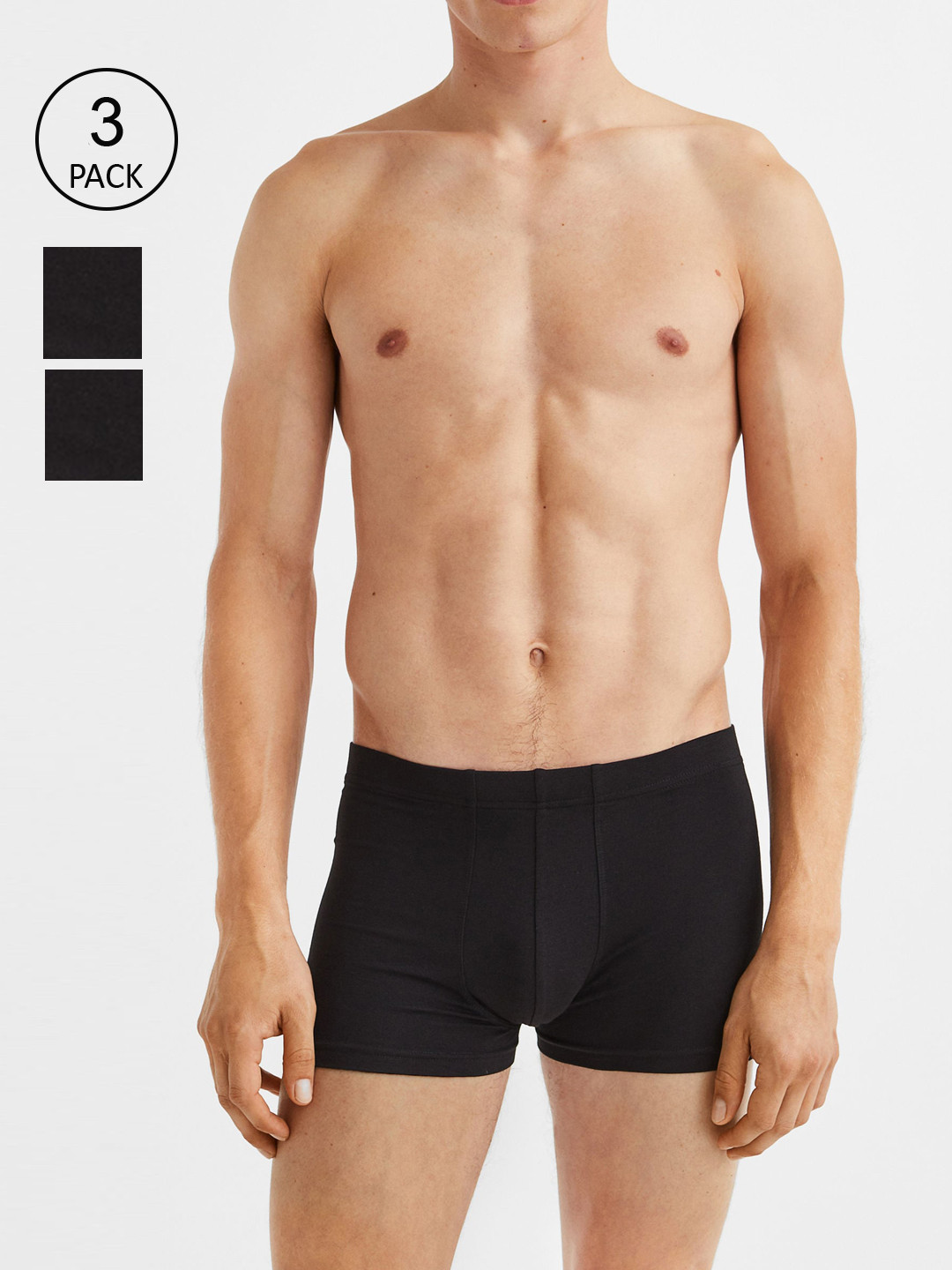 Buy H&M Men Black Pack Of 3 Solid Low Rise Basic Briefs Briefs for