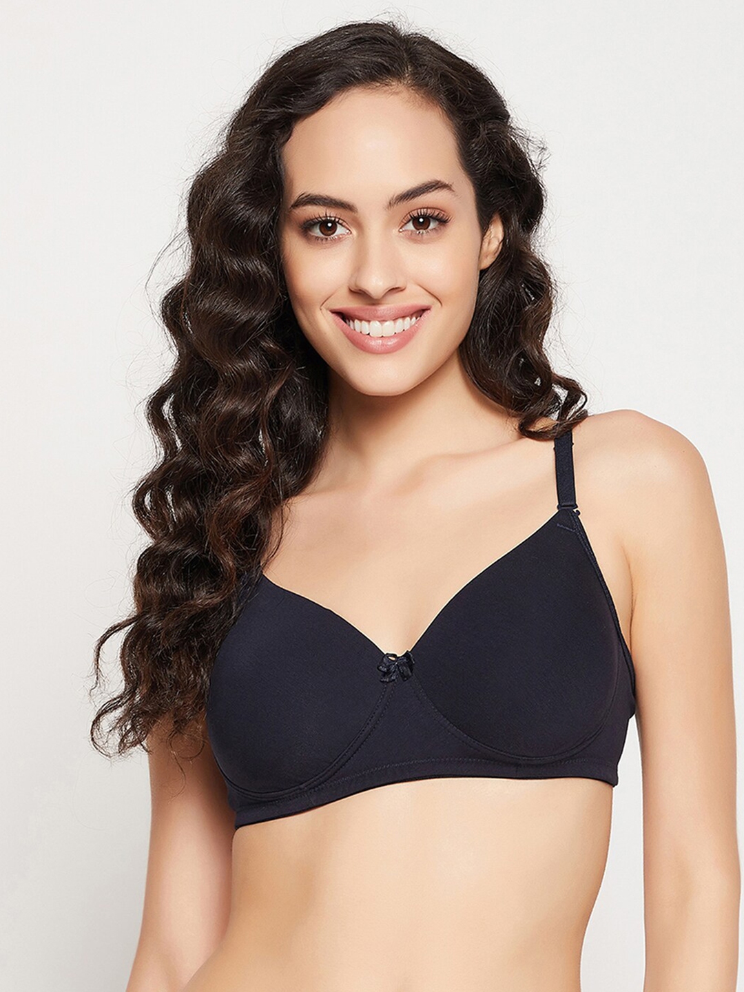 Buy Clovia Navy Blue Bra Lightly Padded Non Wired Multiway T Shirt Bra