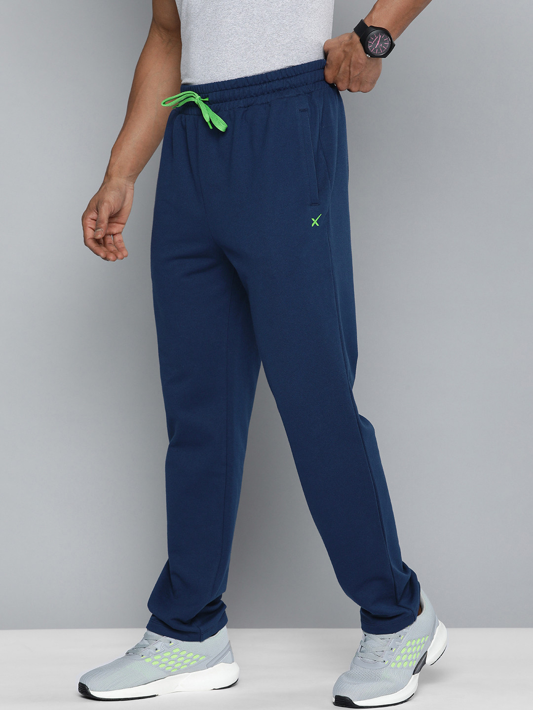 Buy HRX By Hrithik Roshan Men Navy Blue Solid Track Pants Track Pants