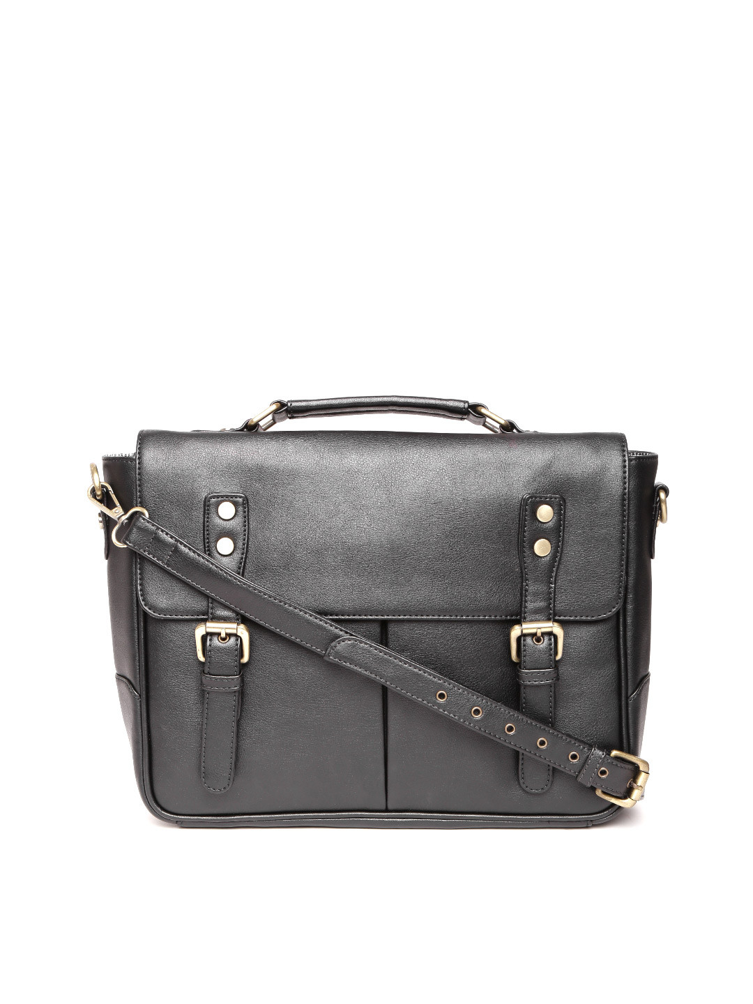 Buy Gauge Machine Unisex Black Handcrafted Messenger Bag With Sling