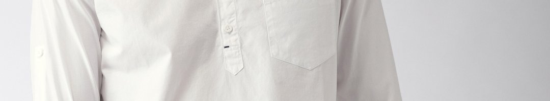Buy HIGHLANDER Men White Pure Cotton Casual Shirt - Shirts for Men ...
