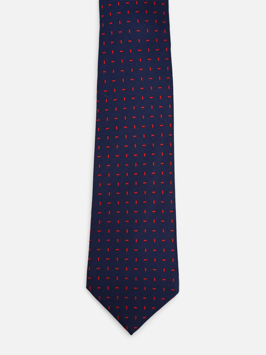 Buy Peter England Men Navy Blue & Red Woven Design Skinny Tie Ties