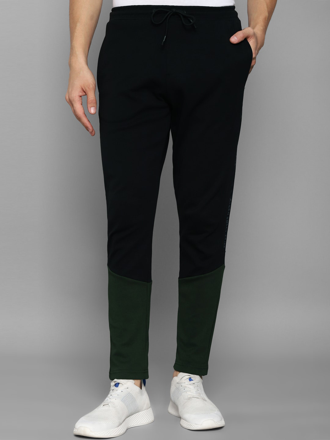 Buy Allen Solly Tribe Men Black Solid Cotton Track Pants Track Pants