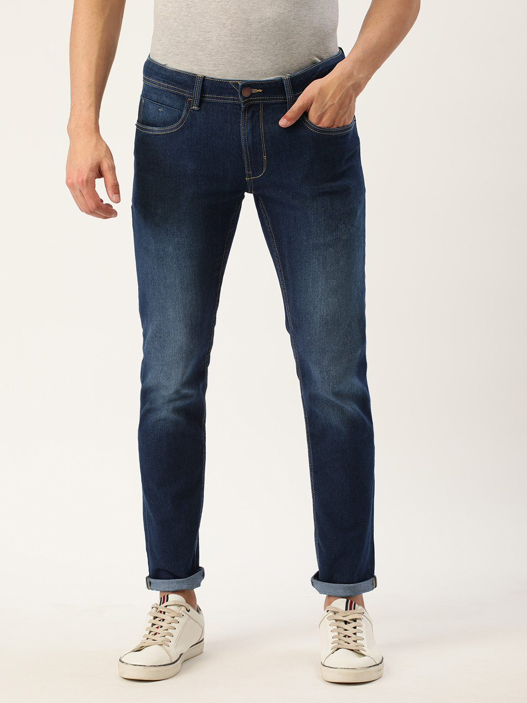 Buy Peter England Better Jeans Company Men Blue Skinny Fit Light Fade