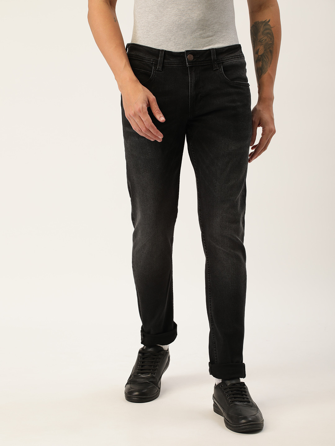 Buy Peter England Better Jeans Company Men Black Skinny Fit Low Rise Light Fade Jeans Jeans