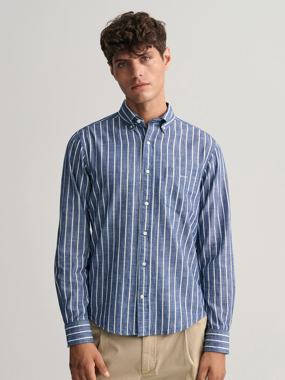 Gant Men Black Striped Collar Shirt main image 0