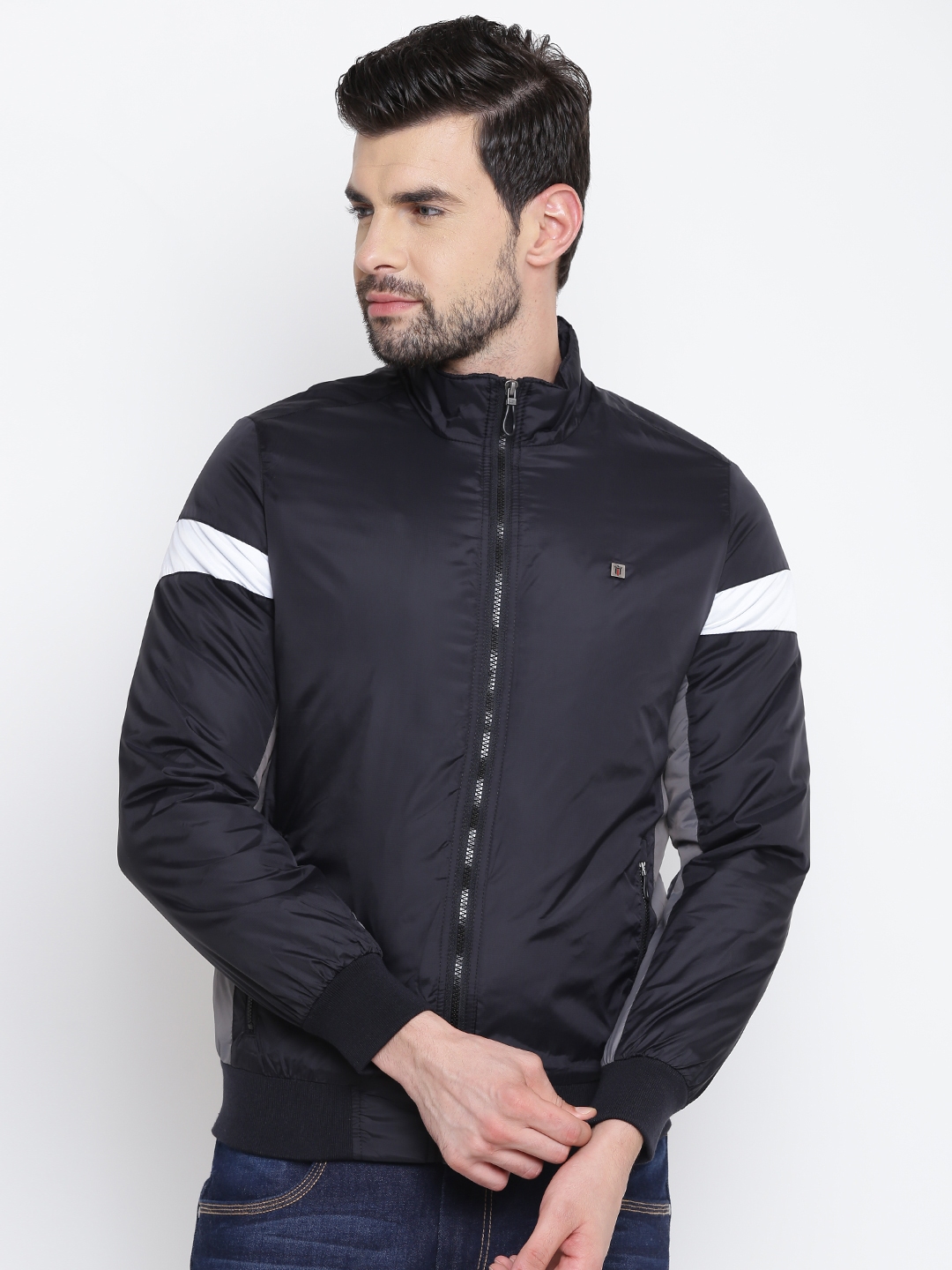 Buy Louis Philippe Sport Men Black Solid Bomber Jacket - Jackets for ...