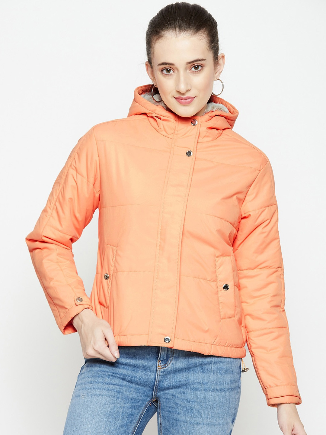 Buy Octave Women Orange Padded Jacket Jackets for Women 20527624 Myntra