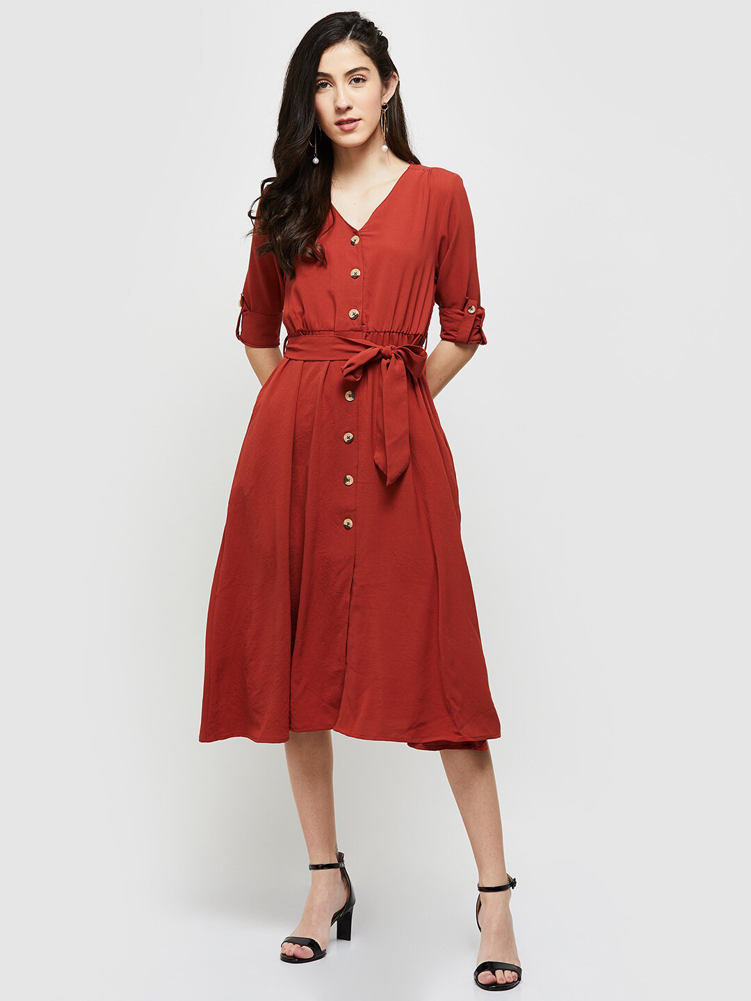 Buy Max Rust Shirt Midi Dress - Dresses for Women 20528174 | Myntra