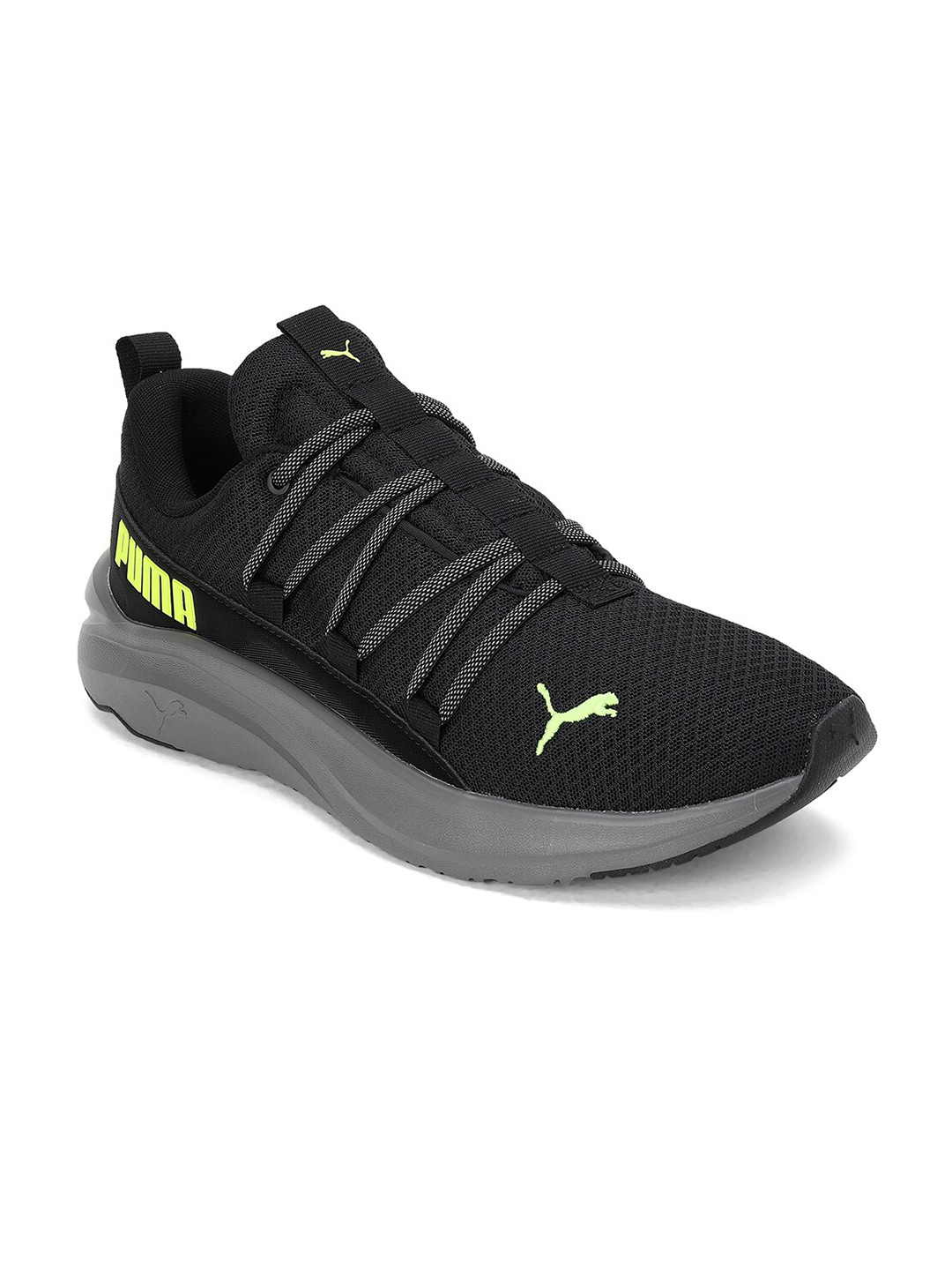 Buy Puma Men Black Softride One4all Textile Running Shoes Sports