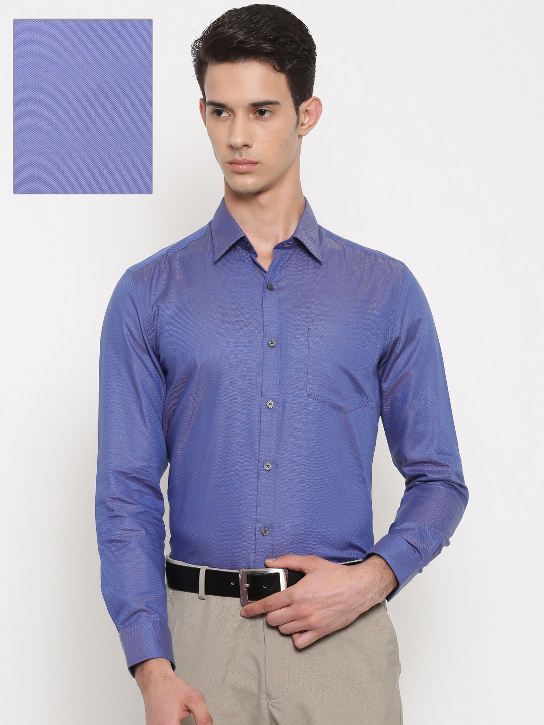 Buy Urbana Men Blue Tailored Fit Solid Formal Shirt - Shirts for Men ...
