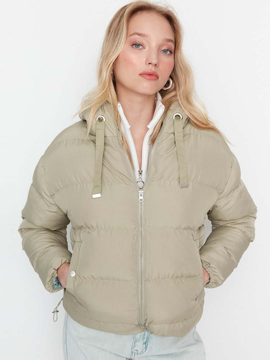 Buy Trendyol Women Beige Padded Jacket Jackets for Women 20536034
