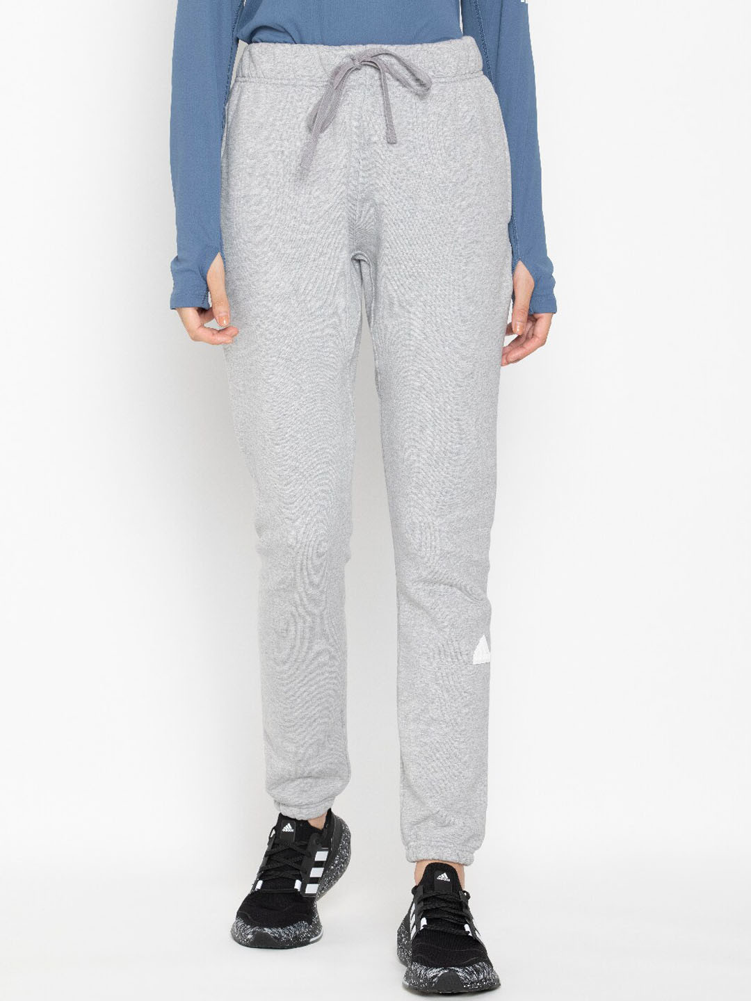 Buy ADIDAS Women Grey Solid Cotton Relaxed Fit Track Pant Track Pants