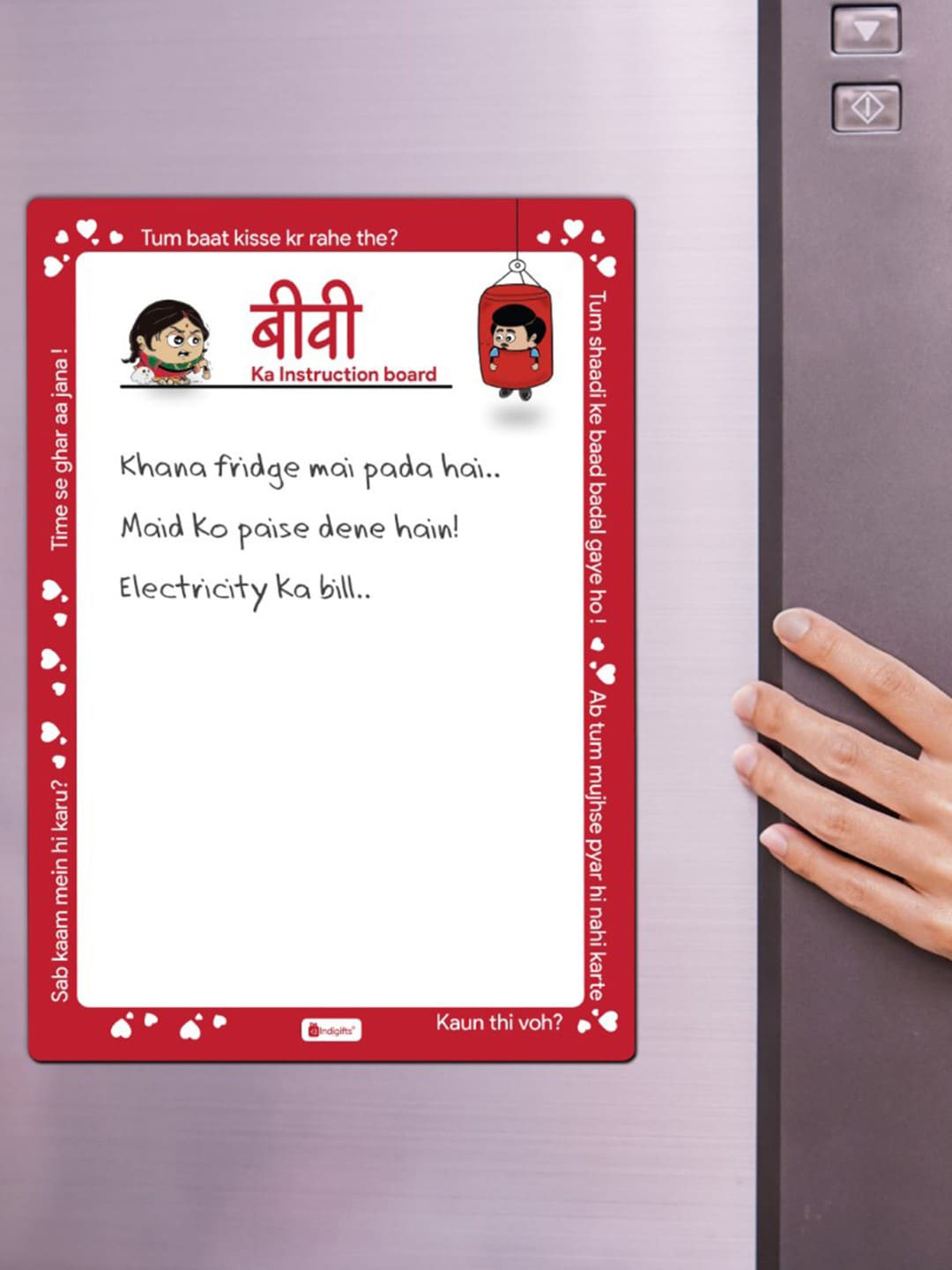 Buy Indigifts Red & White Texted Board Wall Decor for Unisex