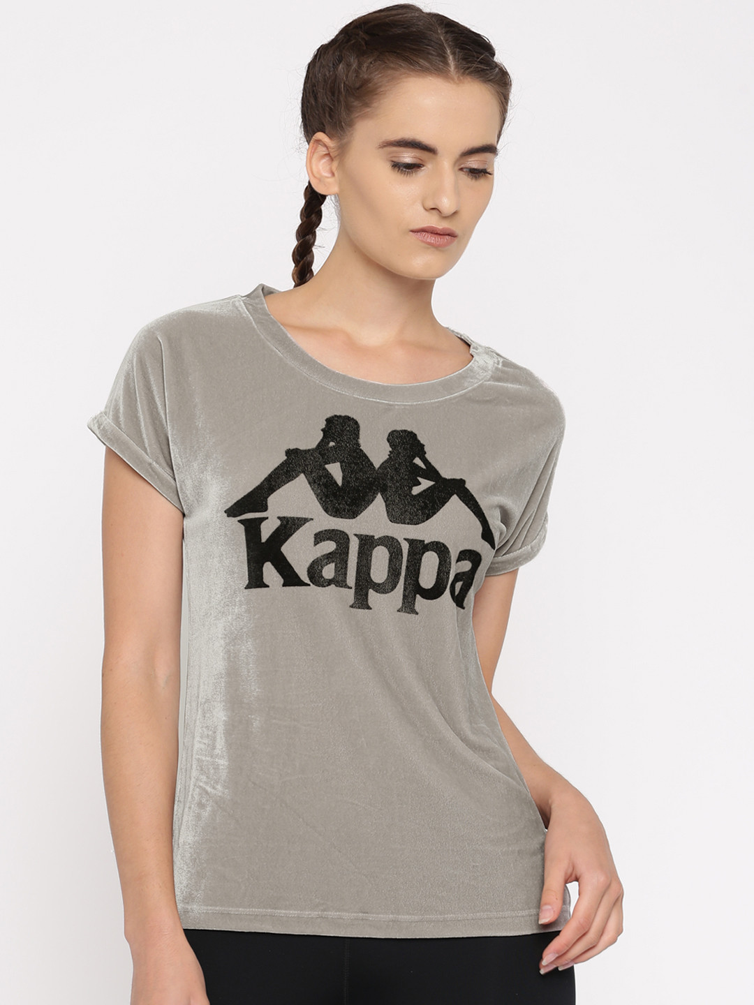Buy Kappa Women Grey Printed Comfort Fit T Shirt Tshirts for Women