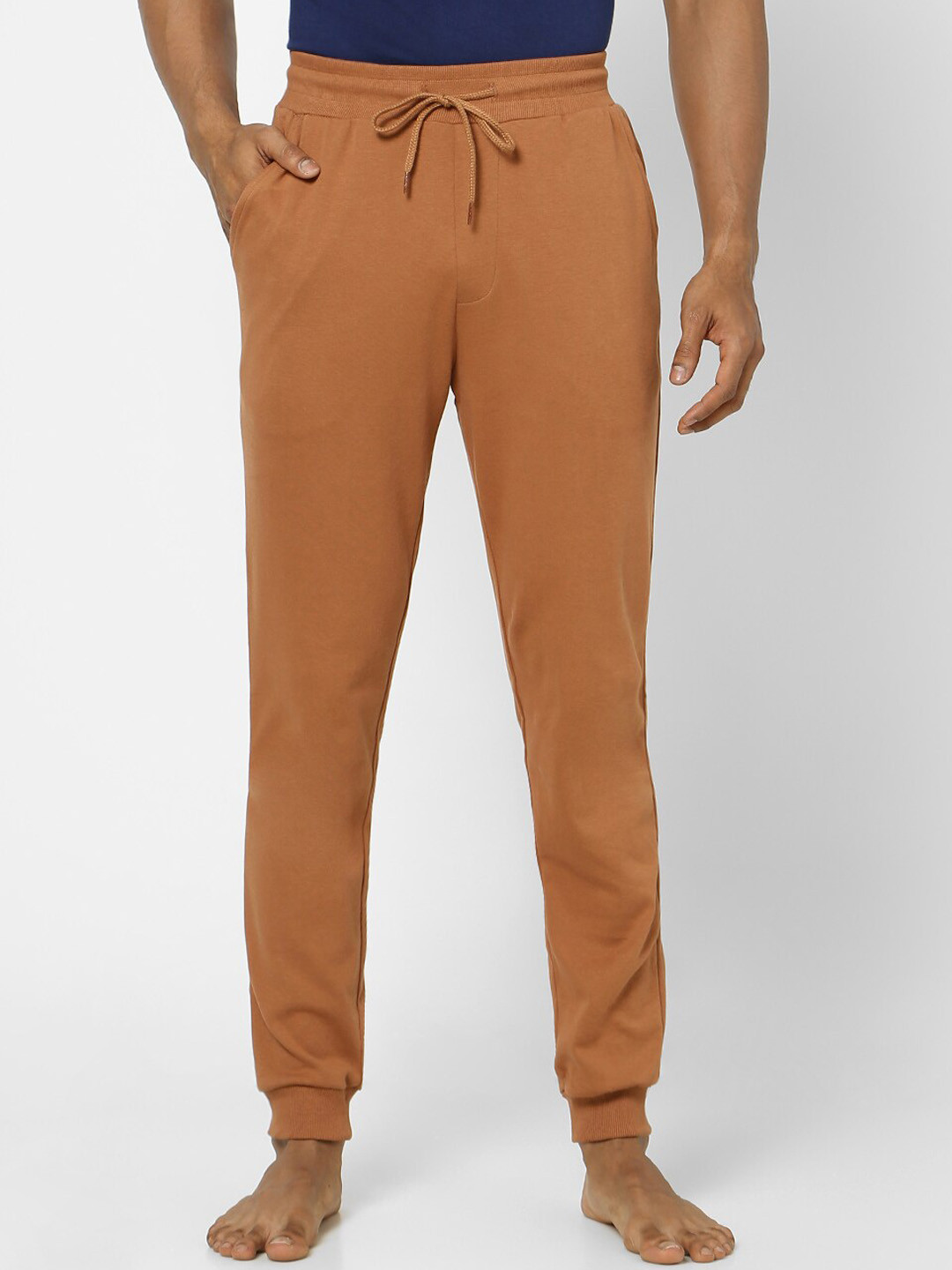 Buy Ajile By Pantaloons Men Brown Solid Slim Fit Cotton Joggers Track