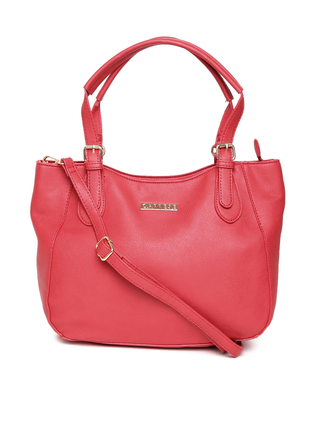 Buy Caprese Red Solid Shoulder Bag With Sling Strap Handbags for
