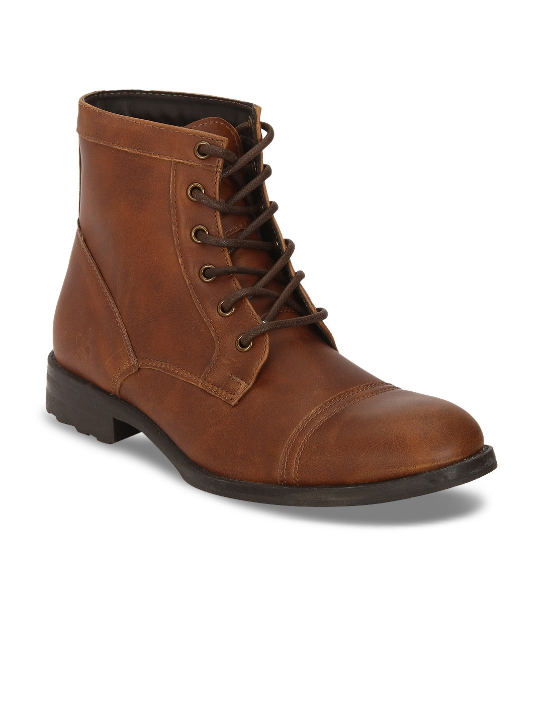 Buy Bond Street By Red Tape Men Tan Brown Solid Synthetic Mid Top Flat