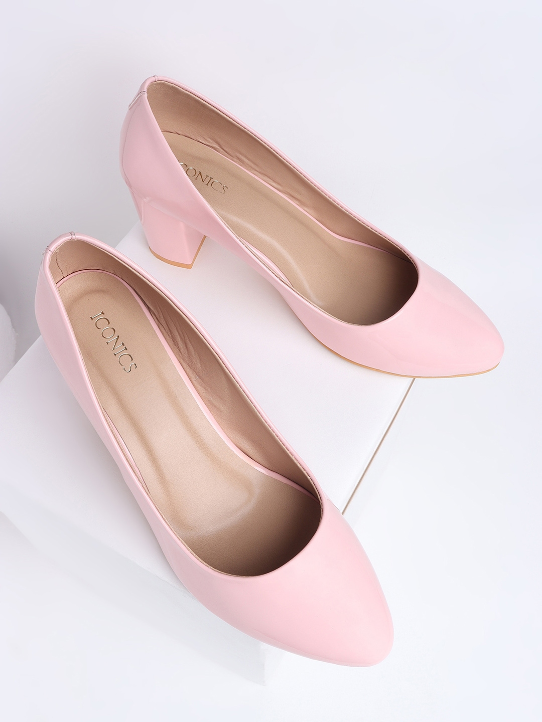 Buy Iconics Pink Work Solid Block Pump Heels Heels For Women 20550056 Myntra 2524