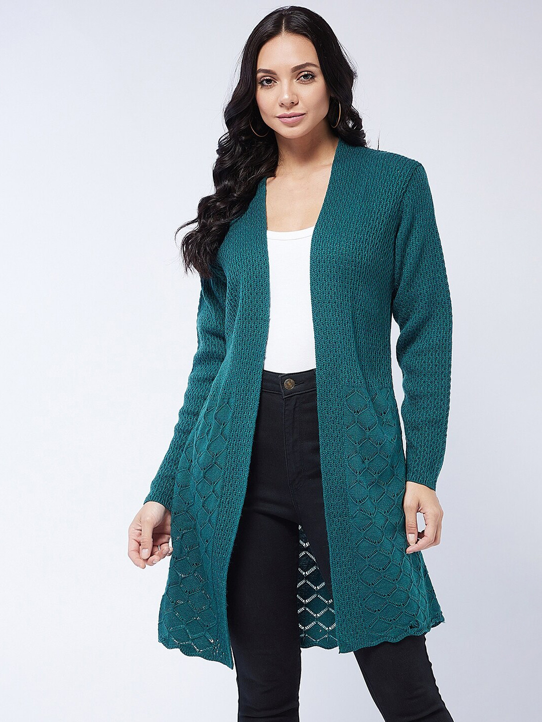 Buy Modeve Women Teal Longline Shrug Shrug for Women 20554156 Myntra