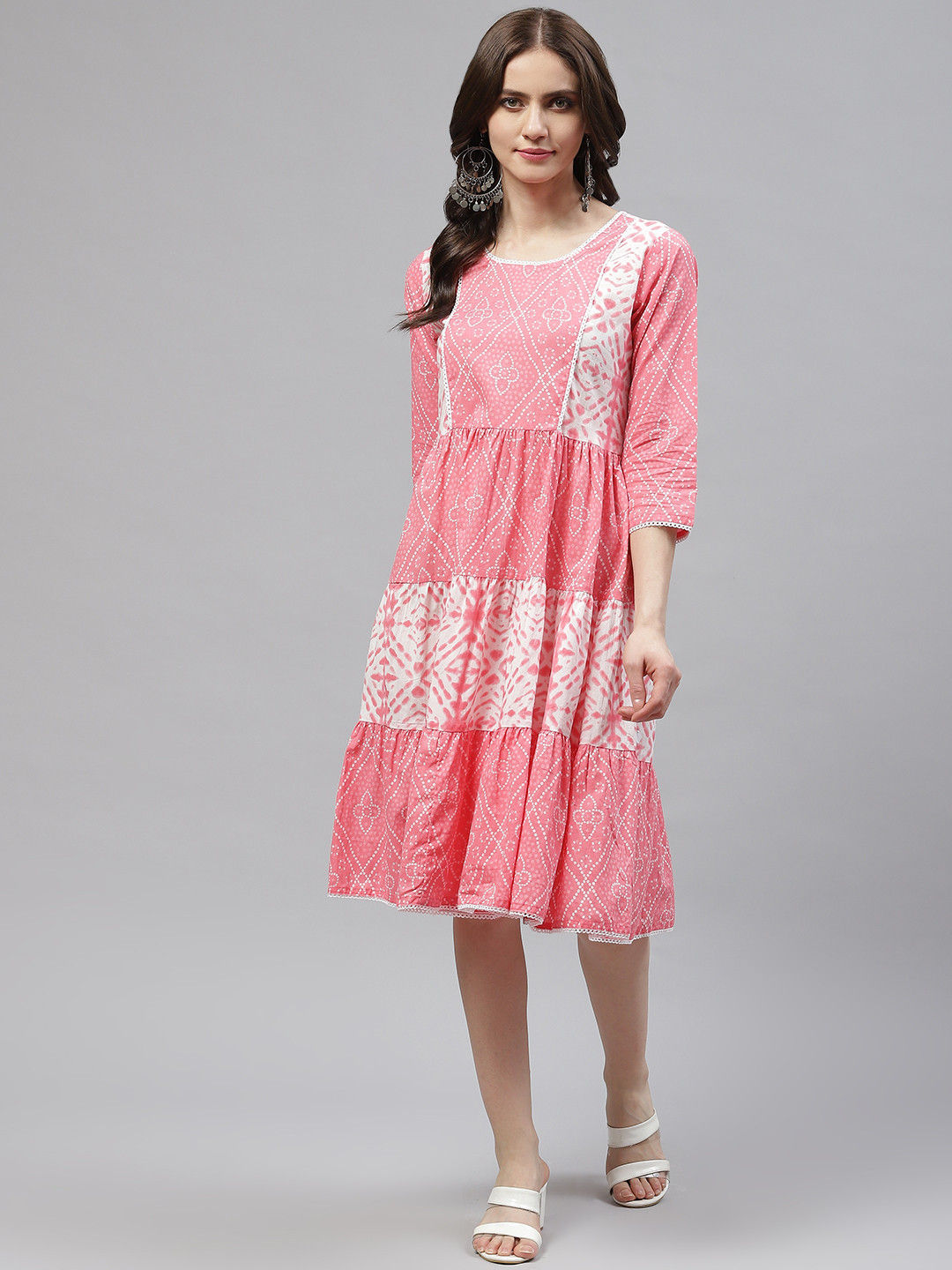 Pink Tie Dye Print Women's Skirt